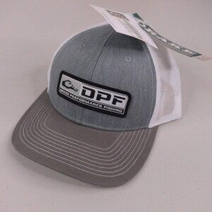 Drake DPF Performance Fishing Hat Grey White Mesh Back Snapback Trucker Cap NWT